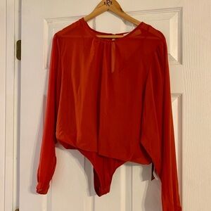 🌿 Melograno Rico Bodysuit Sheer Orange Small